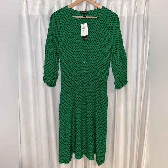 Banana Republic Emerald Patterned Midi Dress - Picture 2 of 8